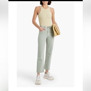 SLVRLAKE London high-rise straight-leg jeans. Pale green Size  24